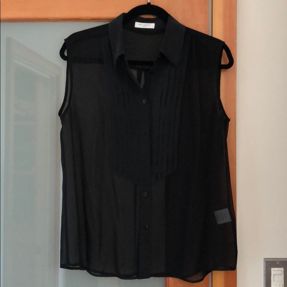 Equipment silk tuxedo top